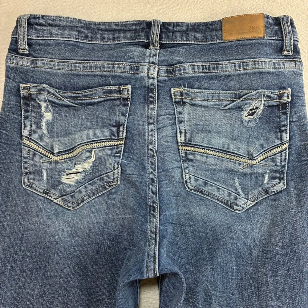 BKE Parker Bootcut Jeans Women 31x31.5 Blue High Rise Universal Stretch Distress